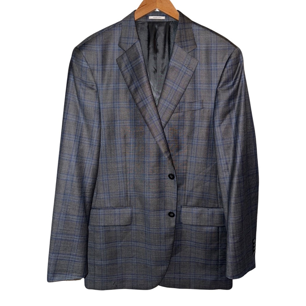 Peter Millar Crown Crafted Wool Blazer Windowpane Plaid Made in Canada - Picture 11 of 12